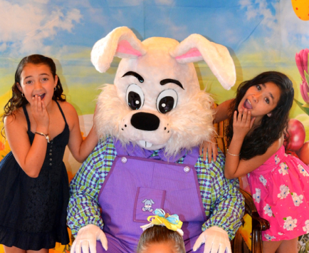 Dallas Easter Bunny character at family friendly spring event