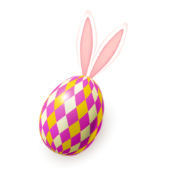Easter Bunny pricing guide decorative egg graphic for booking pages