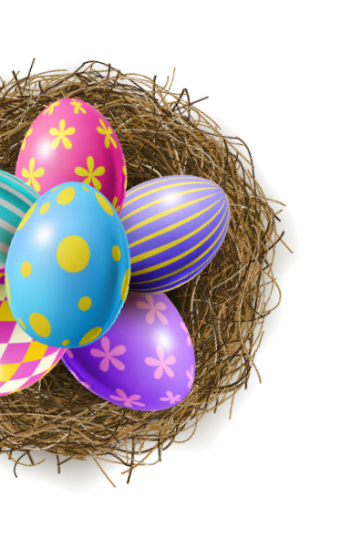 Atlanta Easter Bunny booking page decorative egg basket