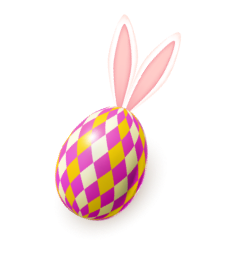 Atlanta Easter Bunny booking page decorative egg graphic