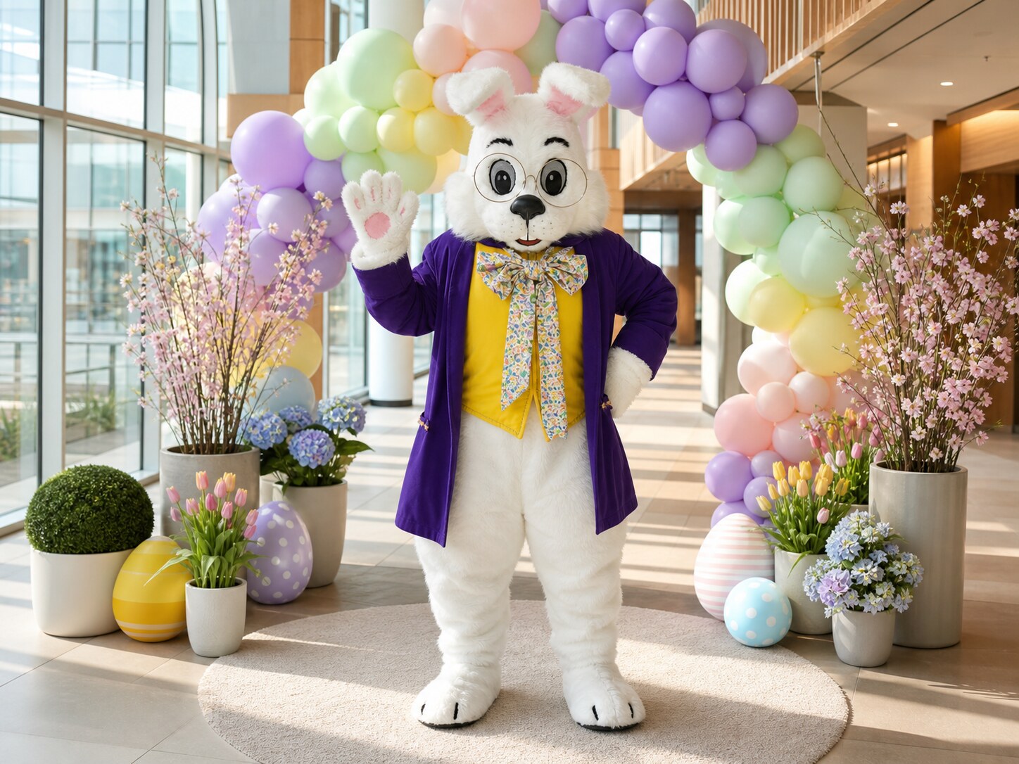 Columbus Easter Bunny at company spring photo area