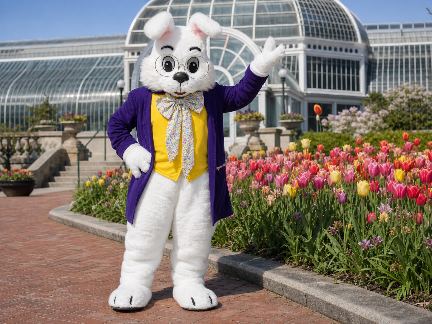 Columbus Easter Bunny at Franklin Park Conservatory garden