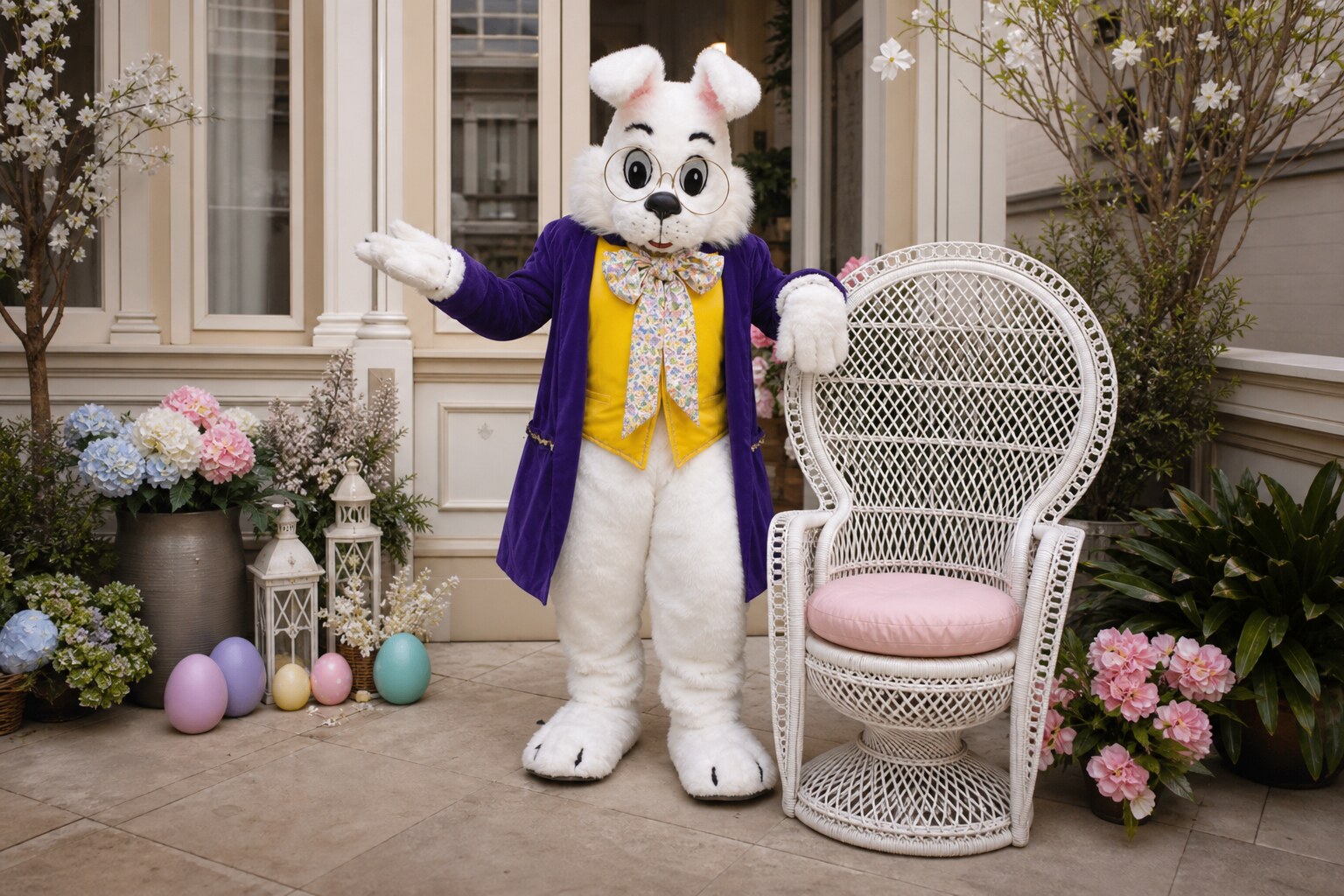 San Francisco Easter Bunny at Victorian home photo area