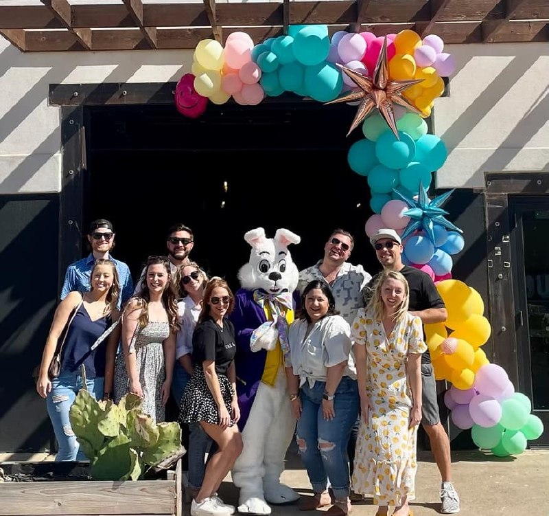 Easter Bunny performer greeting guests at a community event