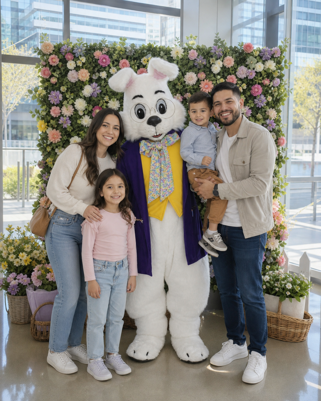 San Jose Easter Bunny Wendell at downtown spring photo event