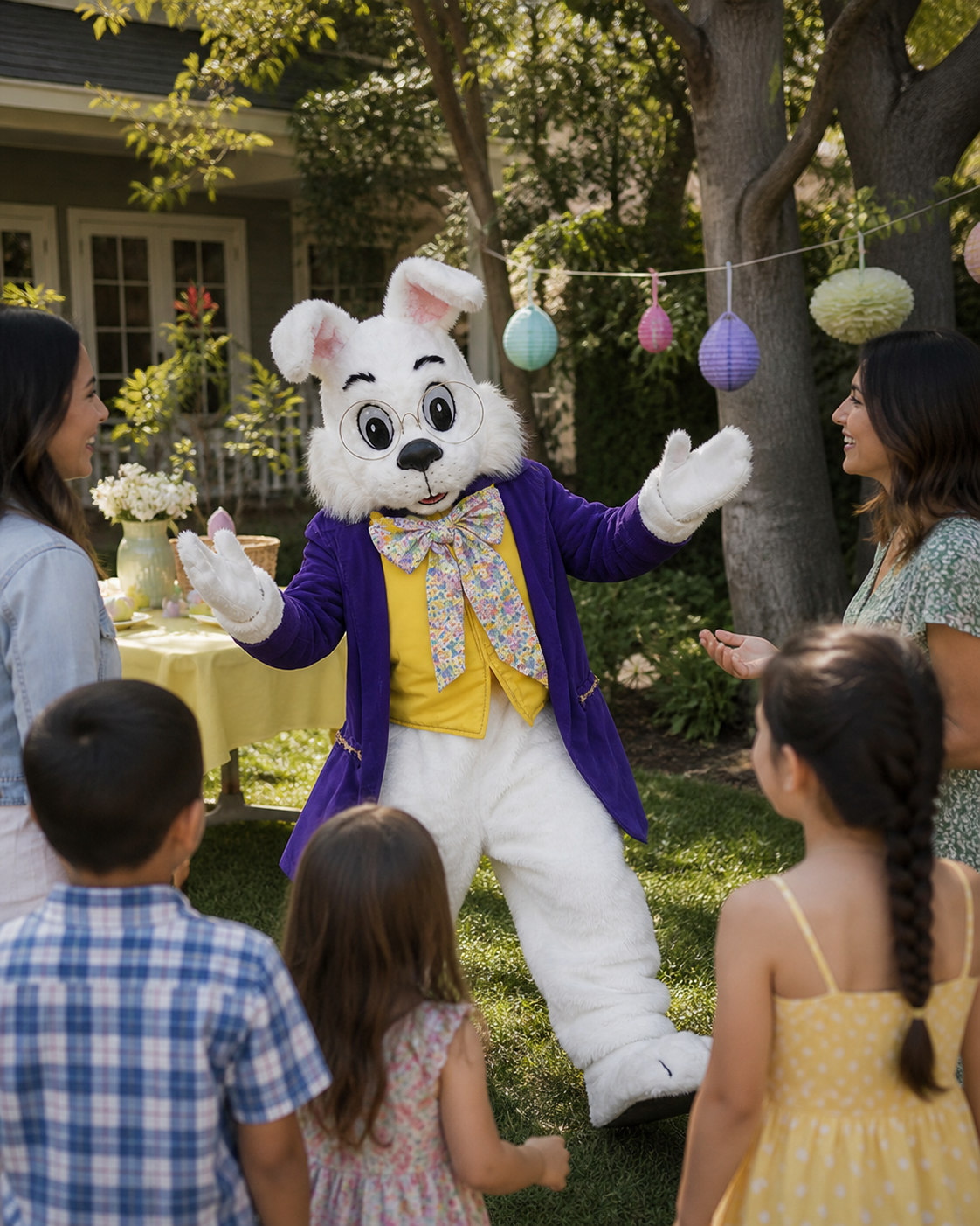 San Jose Easter Bunny Wendell at Willow Glen family party